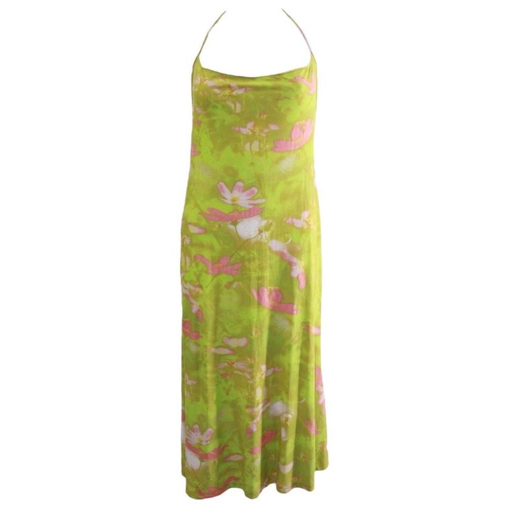 Roberto Cavalli Green and Pink Dress